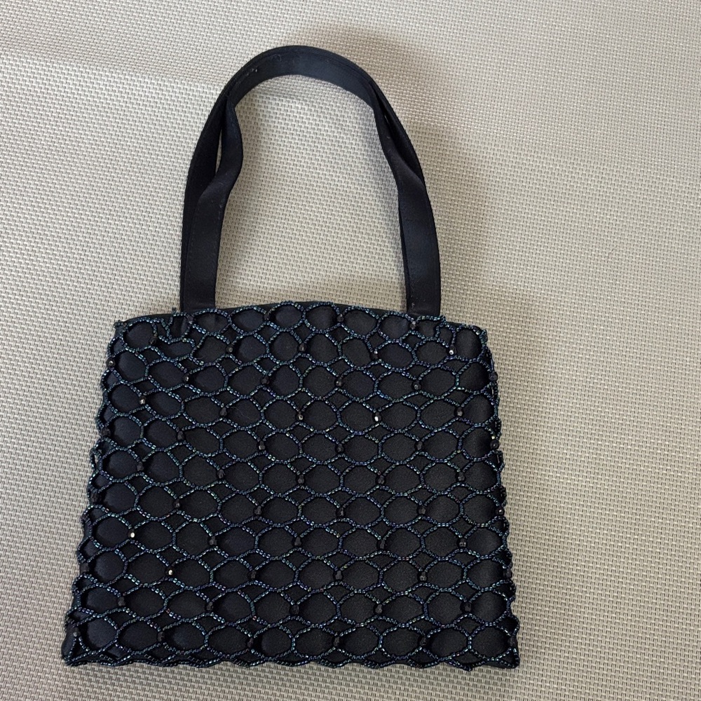 Vintage Classiques Entier navy blue beaded small purse